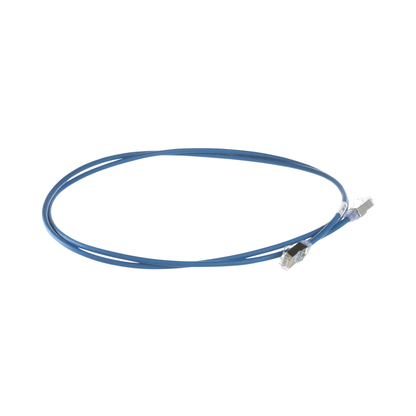 Patch Cord Cat6A, Diametro Reducido 28 AWG, Blindado S/FTP, CM/LS0H, 1 Metro (3.28 Pies), Color Azul