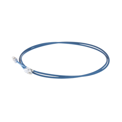 Patch Cord Cat6A, Diametro Reducido 28 AWG, Blindado S/FTP, CM/LS0H, 1 Metro (3.28 Pies), Color Azul