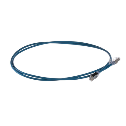 Patch Cord Cat6A, Diametro Reducido 28 AWG, Blindado S/FTP, CM/LS0H, 2 Metros (6.56 Pies), Color Azul