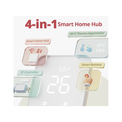 KIT Controlador HUB principal para dispositivos SwitchBot, Señal Wifi y BLUETOOTH, incluye 2 pulsadores y 1 control remoto