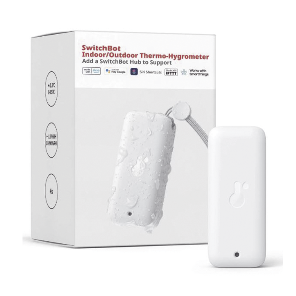 Medidor de temperatura y humedad para uso exterior o interior Datos en pantalla / inalámbrico BLUETOOTH compatible con HUB SwitchBot