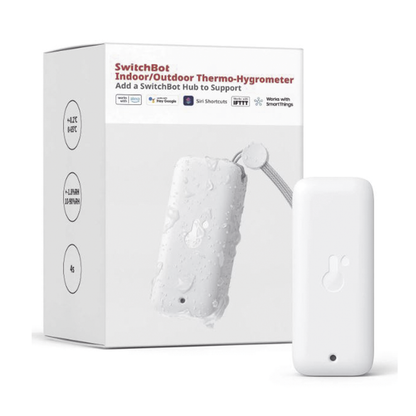 Medidor de temperatura y humedad para uso exterior o interior Datos en pantalla / inalámbrico BLUETOOTH compatible con HUB SwitchBot