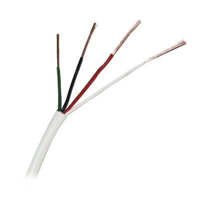 Bobina de 305 Metros (1000 Pies) / Cable de Cobre / 4 x 22 AWG / Tipo Alarmas UL / Para Interior / Color Blanco / Para Aplicaciones de Alarmas de Intrusión / Interfonos / TV Porteros / y Multi-Propósito / Hecho en México