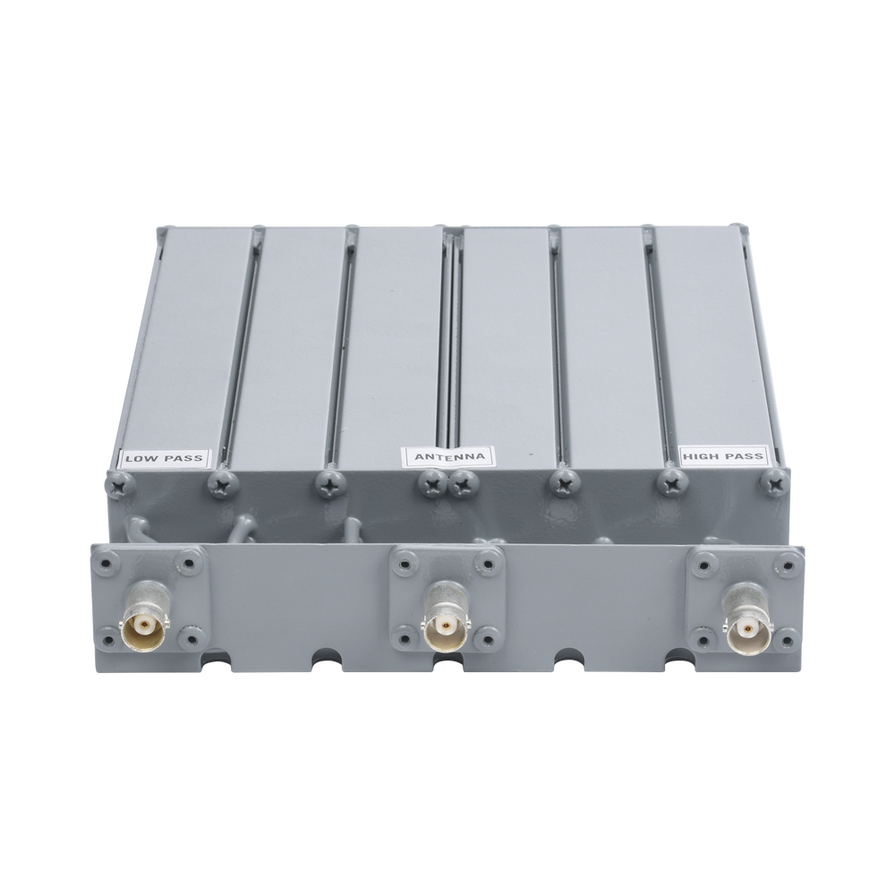 Duplexer SYSCOM en UHF, 6 Cav. 403-430 MHz, 50 Watt, 15MHz Sep. Rechazo de Banda, BNC Hembras.