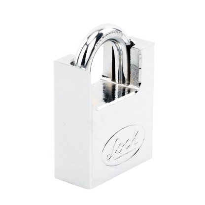 Candado de acero con Guarda Anti Palanca/ Acabado en Cromo Satinado / Doble Cerrojo / Medida 40 mm/ Nivel de seguridad 7/ 4 Llaves Abloy.