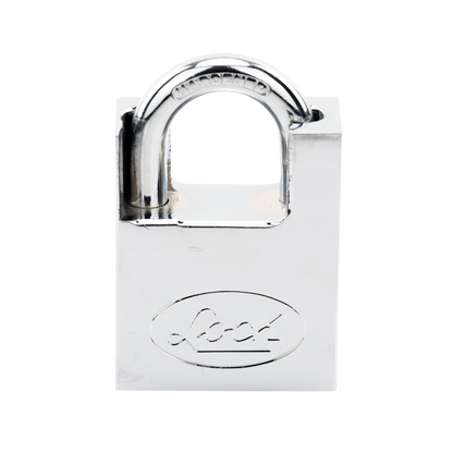 Candado de acero con Guarda Anti Palanca/ Acabado en Cromo Satinado / Doble Cerrojo / Medida 40 mm/ Nivel de seguridad 7/ 4 Llaves Abloy.