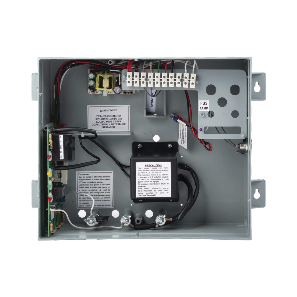 Energizador con tecnología SMT de 12,000Volts-1Joule/ 2500Mts Lineales de Protección / Cercos electricos