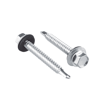 Tornillo -Pija cabeza hexagonal con rondana y punta de broca #14 x 3/4", 100 piezas.