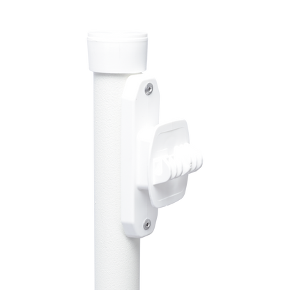 Poste con 6 Aisladores de PASO  para Cerca Electrificada. Tubo Galva. de 1.4m, cal. 18 de 1" Diam. + Pintura Blanca.