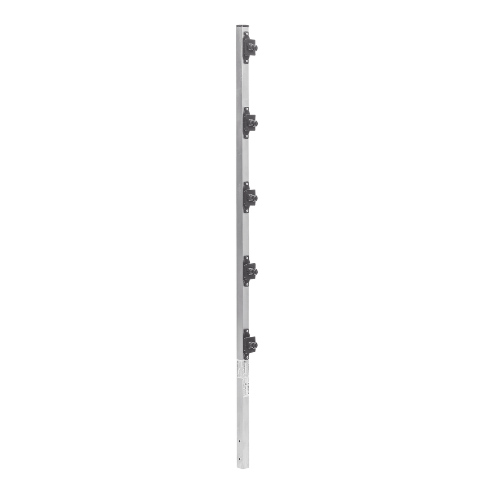 Poste de Paso de 1.2m para Cerca Electrificada de PTR Cuadrado de Aluminio de 1" de lado con 5 Aisladores Instalados.
