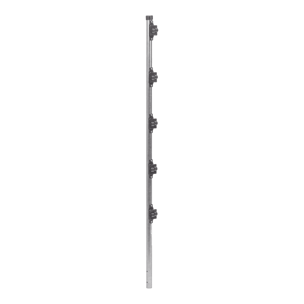 Poste de Paso de 1.2m para Cerca Electrificada.Tubo Galvanizado cal. 18 de 1"Diam. con Tapón y 5 Aisladores Instalados.