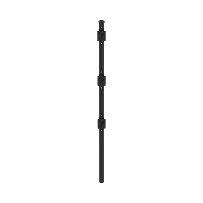 Poste de Paso Negro de 0.75m para Cerca Electrificada. Tubo Galvanizado cal. 18 de 1"Diam. con Tapón y 3 Aisladores Instalados.