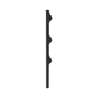 Poste de Paso Negro de 0.75m para Cerca Electrificada. Tubo Galvanizado cal. 18 de 1"Diam. con Tapón y 3 Aisladores Instalados.