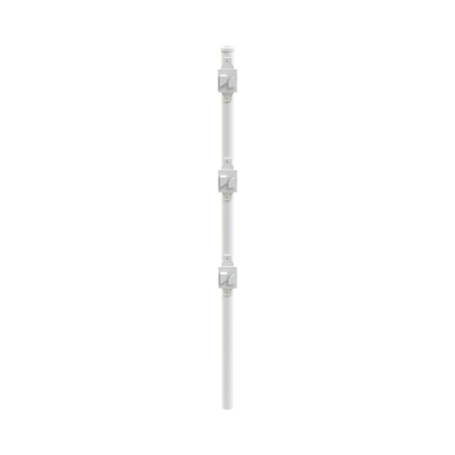 Poste de Paso Blanco de 0.75m para Cerca Electrificada. Tubo Galvanizado cal. 18 de 1"Diam. con Tapón y 3 Aisladores Instalados.