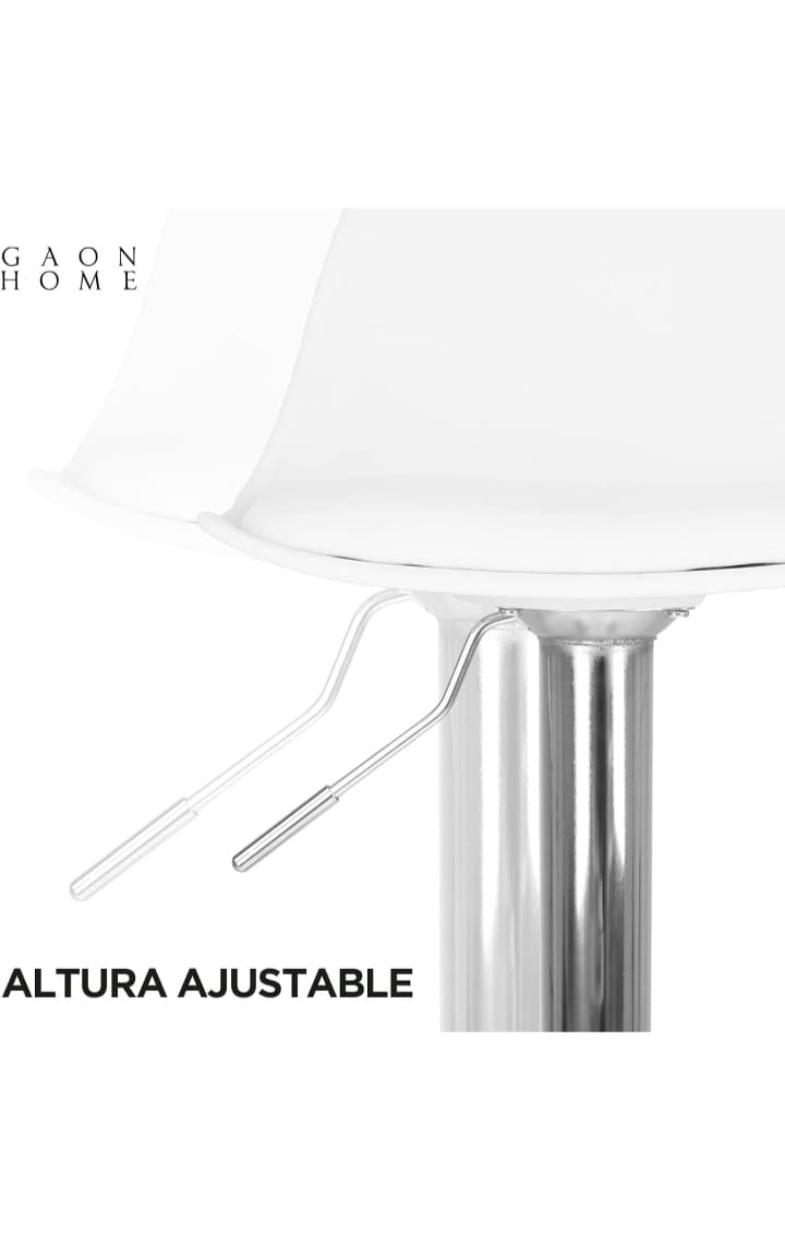 SET DE 2 BANCOS GIRATORIOS / OFICINA - BARRA- COMEDOR- ETC, Blanco, Gris y Negro