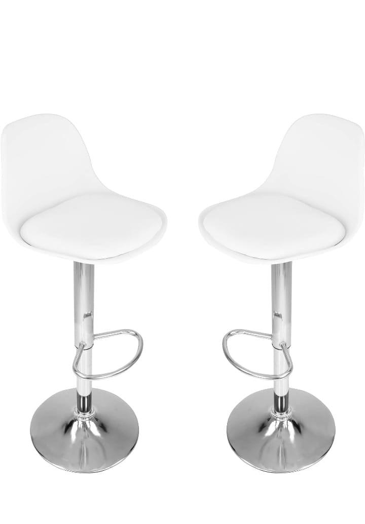 SET DE 2 BANCOS GIRATORIOS / OFICINA - BARRA- COMEDOR- ETC, Blanco, Gris y Negro