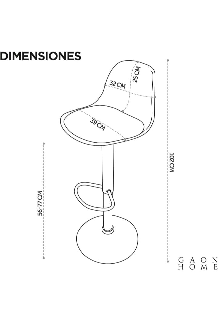 SET DE 2 BANCOS GIRATORIOS / OFICINA - BARRA- COMEDOR- ETC, Blanco, Gris y Negro