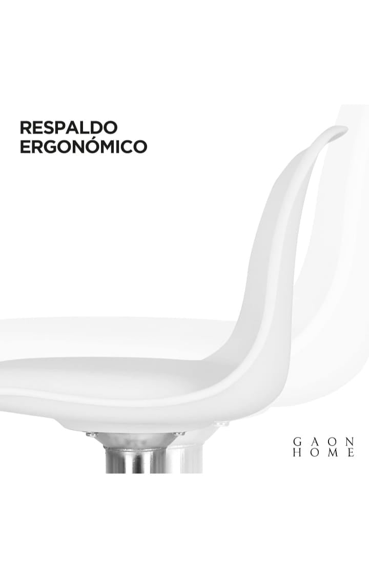SET DE 2 BANCOS GIRATORIOS / OFICINA - BARRA- COMEDOR- ETC, Blanco, Gris y Negro