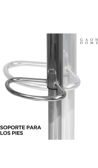 SET DE 2 BANCOS GIRATORIOS / OFICINA - BARRA- COMEDOR- ETC, Blanco, Gris y Negro