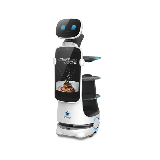 Robot Autonomo para Servicio de Meseros Ubicado por SLAM (Laser) / Mejora el Servicio al Cliente / Soporta 10 Kgs por Charola / Ideal para Restaurantes, Cafeterias, Hospitales, Salones de Eventos, Etc...
