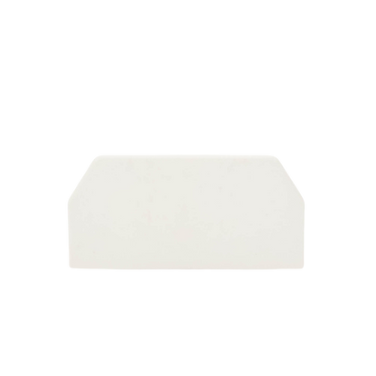 Tapa Final, para uso con canaleta T45, Material PVC Rígido, Color Blanco Mate