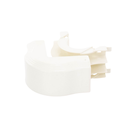 Esquinero exterior, para uso con canaleta T45, Material PVC Rígido, Color Blanco Mate