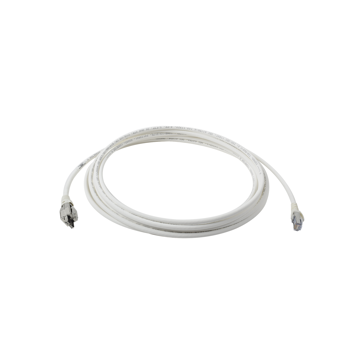 Patch Cord TERA Cat6A 1/10G Ethernet, de 4 Pares y Conector Modular, LS0H, Color Marfil, 5 Metros (16.40 Pies)