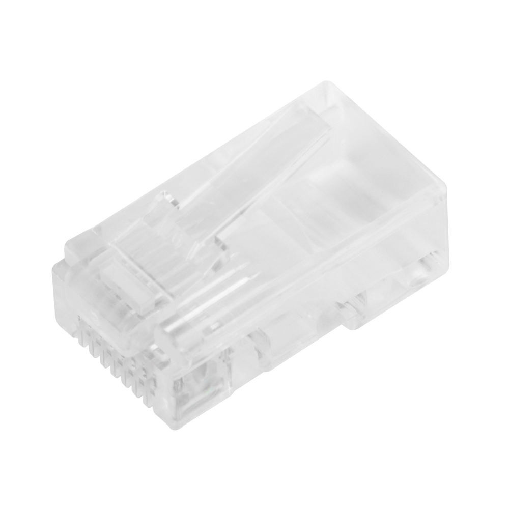 Bote con 100 Piezas de Plug Modular RJ45 Cat5e sin Blindaje, Chapado de Oro a 30 Micras para Durabilidad Extrema