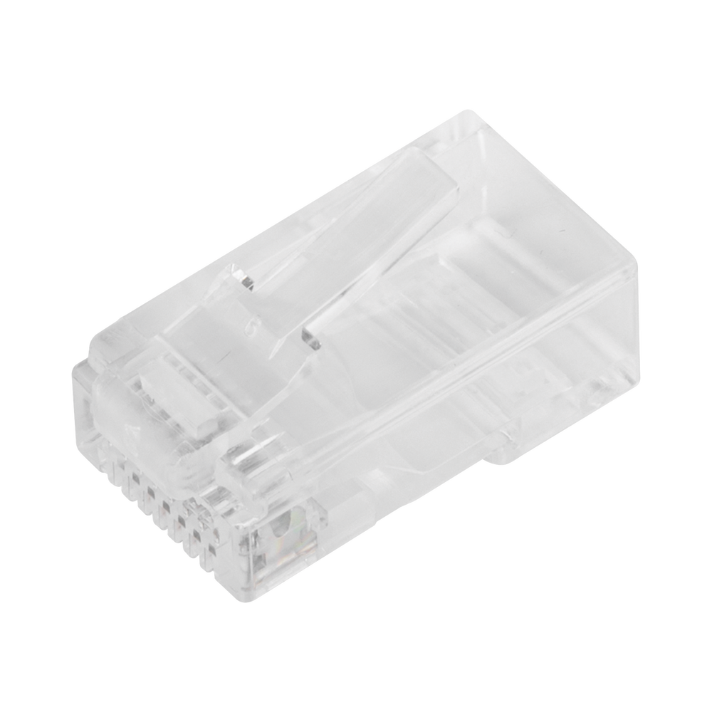Bote con 100 Plugs Pass Through RJ45 Cat6 sin Blindaje, Chapado de Oro a 30 Micras para Durabilidad Extrema