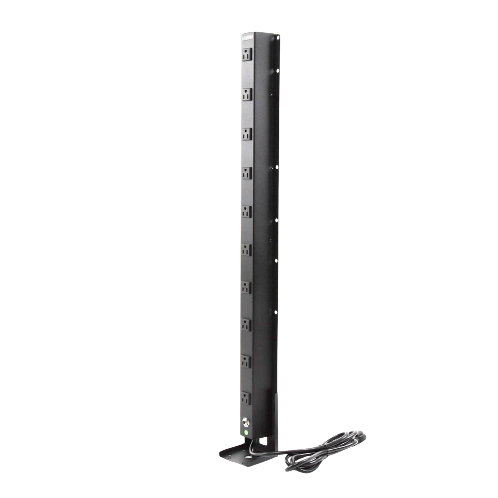 PDU Vertical de 10 Contactos (NEMA 5-15R). Volt. Ent./Sal.: 120Vca/15A compatible con Racks EIRL y EIQR.
