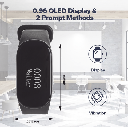Reloj Buscador TD112 IPX7 / Resistente al Agua / Pantalla OLED / 180mAh / 48 Horas Standby / 80-100m Distancia de Recepción / Compatible con 50 Botones TD009 y T114 / 7 Idiomas / Almacenamiento de 10 Mensajes