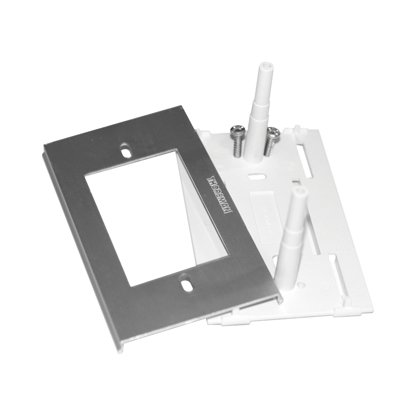 Soporte y tapa universal color aluminio de PVC auto extinguible, para canaleta TEK100A y minicolumna THMICG