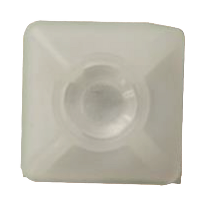 Base Autoadherible para Cinchos Práctica y Eficiente para la Organización y Fijación de Cables, Fabricada en Nylon Resistente y de Color Natural con una Medida de 19x19 mm, Paquete con 100 Piezas (4210-00001)