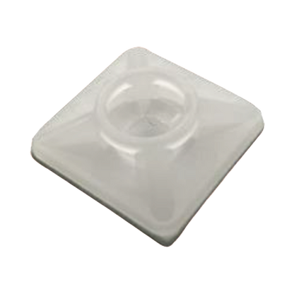 Base Autoadherible para Cinchos Práctica y Eficiente para la Organización y Fijación de Cables, Fabricada en Nylon Resistente y de Color Natural con una Medida de 19x19 mm, Paquete con 100 Piezas (4210-00001)