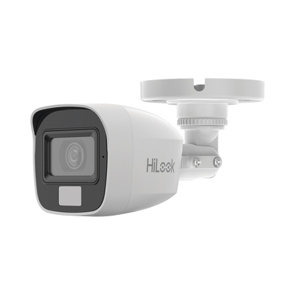 [Dual Light + ColorVu] Bala TURBOHD 3K megapixel / 20 mts IR + 20 mts luz blanca / Lente 2.8 (105° de Visión) / Exterior IP66 / Audio por Coaxitron / TVI-AHD-CVI-CVBS / Metal  / Smart-Hybrid light