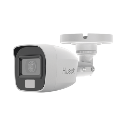 [Dual Light + ColorVu] Bala TURBOHD 3K megapixel / 20 mts IR + 20 mts luz blanca / Lente 2.8 (105° de Visión) / Exterior IP66 / Audio por Coaxitron / TVI-AHD-CVI-CVBS / Metal  / Smart-Hybrid light