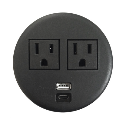 Multicontactos Empotrable Doble/ USB A & C, Color Negro, No Incluye Cable de Poder (11000-83604)