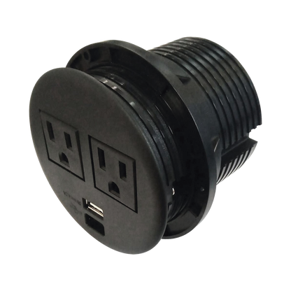 Multicontactos Empotrable Doble/ USB A & C, Color Negro, No Incluye Cable de Poder (11000-83604)