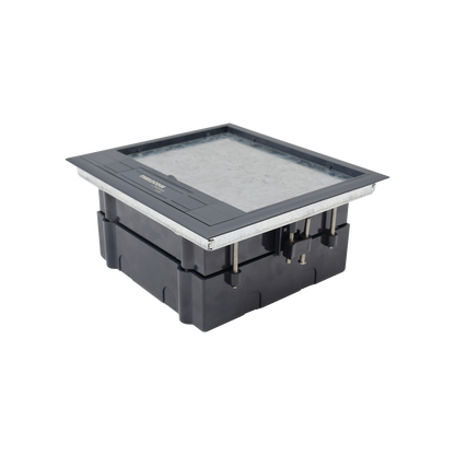 Caja de Piso para Dos Módulos Universales (Socket M2), para Alimentación Eléctrica y Redes de Datos (11000-33401) No Incluye Faceplates