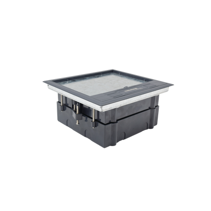 Caja de Piso para Dos Módulos Universales (Socket M2), para Alimentación Eléctrica y Redes de Datos (11000-33401) No Incluye Faceplates