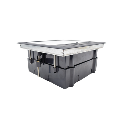 Caja de Piso para Dos Módulos Universales (Socket M2), para Alimentación Eléctrica y Redes de Datos (11000-33401) No Incluye Faceplates