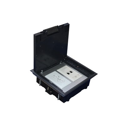 Caja de Piso para Dos Módulos Universales (Socket M2), para Alimentación Eléctrica y Redes de Datos (11000-33401) No Incluye Faceplates