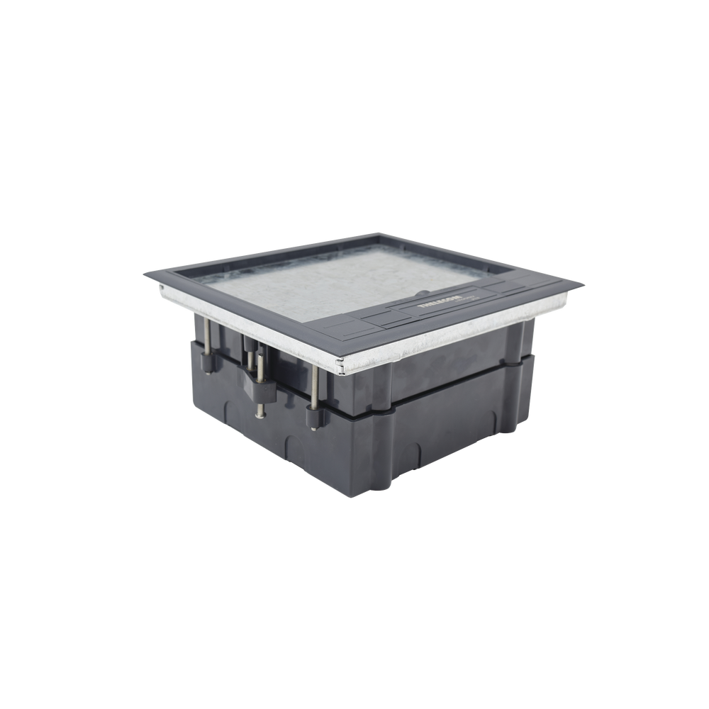 Caja de Piso para Cuatro Módulos Universales (Socket M4), para Alimentación Eléctrica y Redes de Datos (11000-43401) No Incluye Faceplates