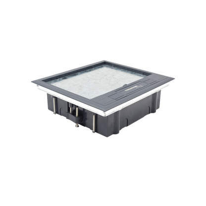 Caja de Piso para Cuatro Módulos Universales (Socket M4), para Alimentación Eléctrica y Redes de Datos (11000-43401) No Incluye Faceplates