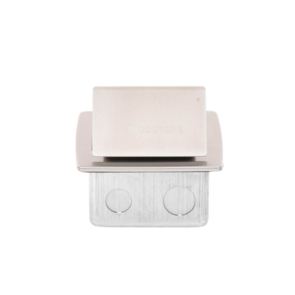 Mini Caja de Piso Rectangular en Acero Inoxidable con 2 Contactos Eléctricos (11000-21201)