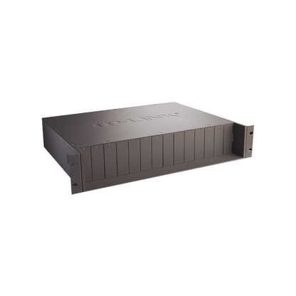 Chasis para Montaje en Rack de 14 bahías / Soporta Convertidores de Fibra Óptica TP-Link /  Compatibles (MC111CS, MC112CS, MC220L, MC110CS, MC100CM, MC210CS, MC200CM) / Plug and Play