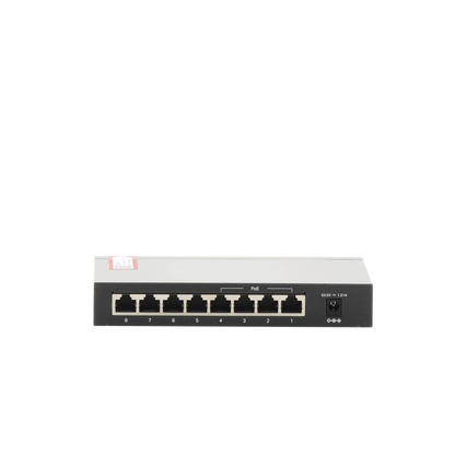 Switch PoE+ No Administrable / De Escritorio 8 puertos 10/100 Mbps / 4 puertos PoE af/at Inteligente / Presupuesto 66 W / Hasta 250 metros
