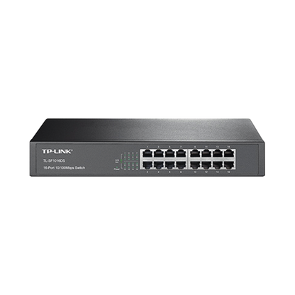 Switch no administrable de 16 puertos 10/100 Mbps de escritorio y para montaje en rack