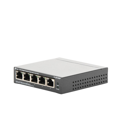 Switch Escritorio No Administrable de 5 puertos 10/100/1000 Mbps / Con 4 puertos PoE 802.3af/at de hasta 65 W / PoE Extendido hasta 250 metros