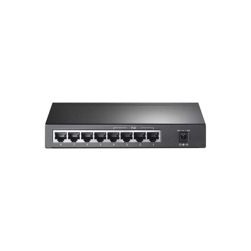 Switch Gigabit PoE+ no administrable de 8 puertos 10/100/1000 Mbps, solo 4 puertos PoE, para escritorio